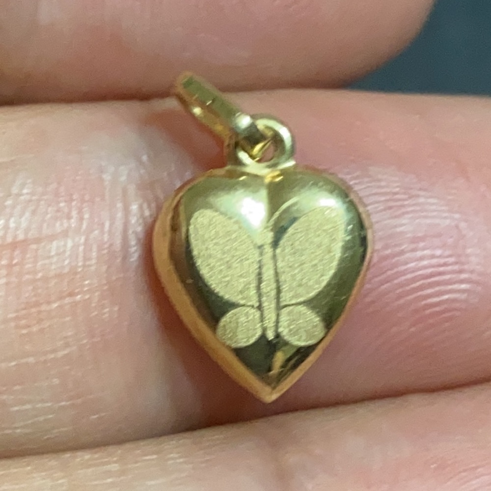 🖤14K yellow gold💕Heart pendant & Free chain